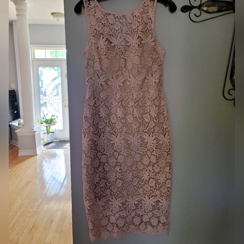 Bisou Bisou Pink Lace Bodycon Dress